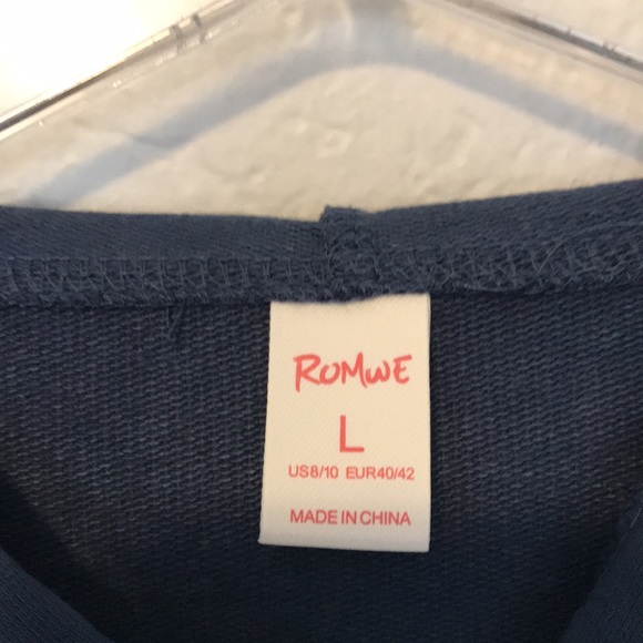 HOODIE SWEATSHIRT DARK BLUE SUN SIGN ON FRONT SIZE L BY RUMWE NWOT - Picture 2 of 5